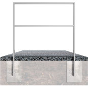 Lean-on hoop made of steel tube | Square tube, 80 x 20 mm | with cross bar | total width: 750 mm | hot-dip galvanized and coated DB 703